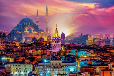 Istanbul night skyline