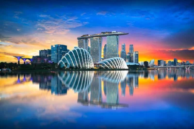 Singapore Skyline Dusk