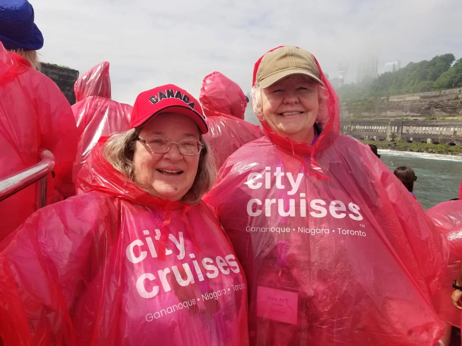 women on a group tour with Sisterhood Travels at Niagra Falls