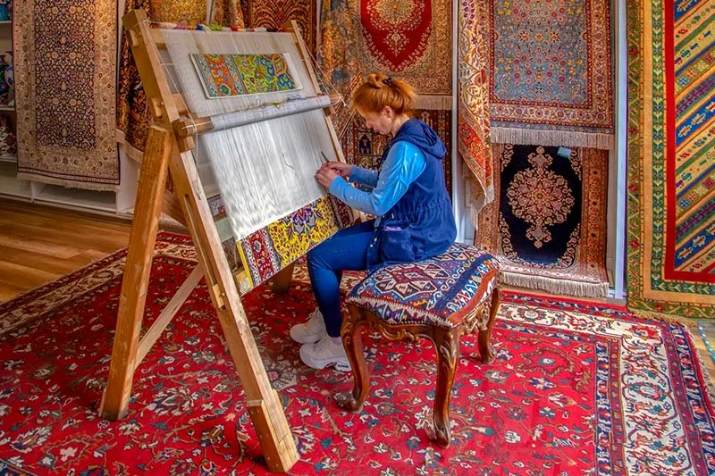 Turkish craft of carpet weaving