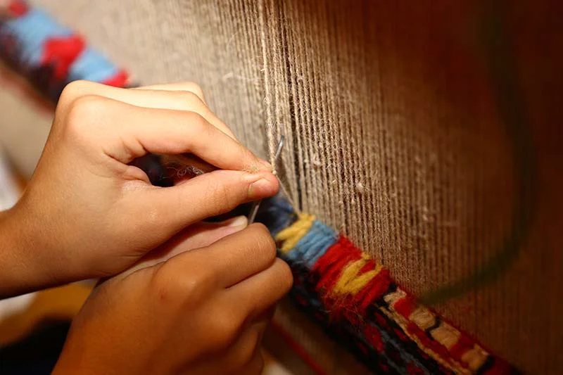Turkish craft of carpet weaving