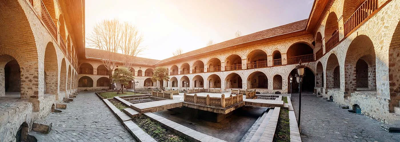 azerbaijan shaki old town pano