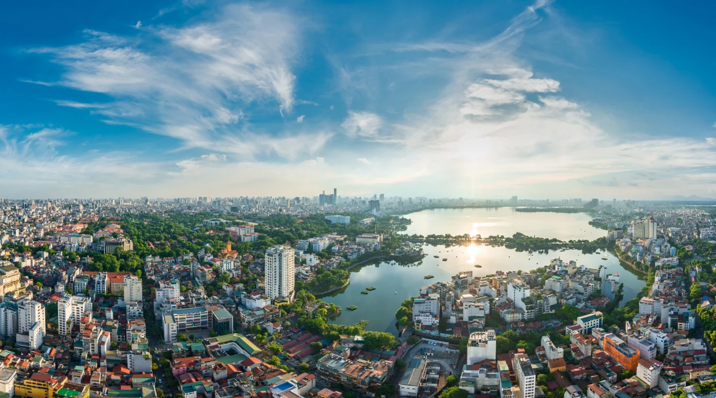 hanoi welcome aerial dusk 1400 | Solo Travel For Women | Sisterhood Travels Group Tours