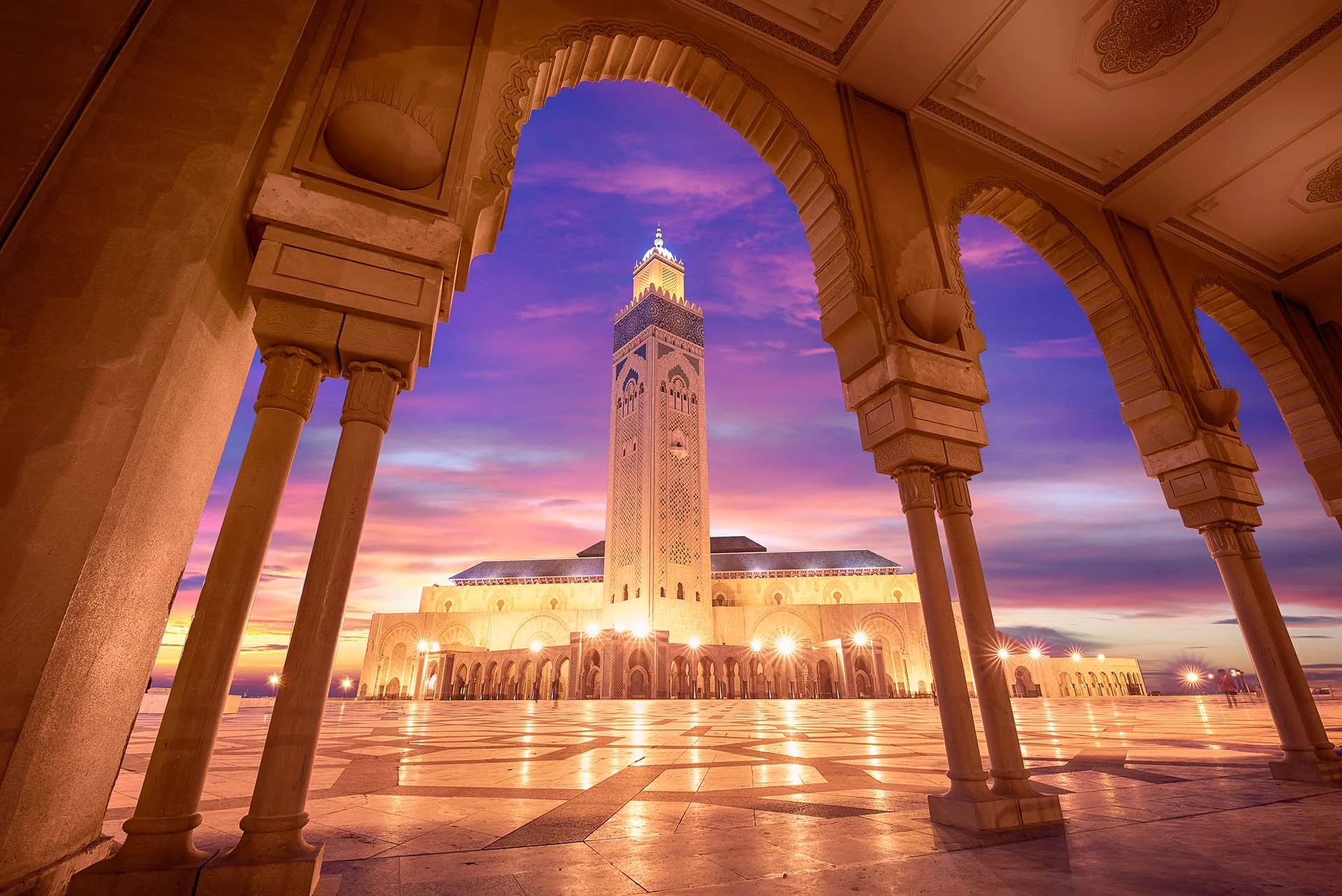 hassan ii mosque night