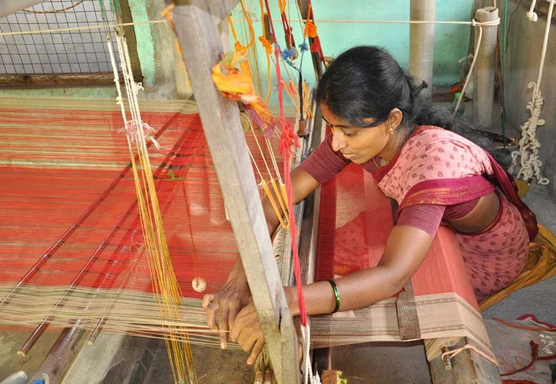 making cotton sarees