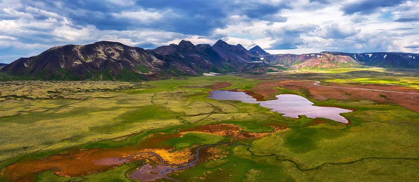 thingvellir national park aerial