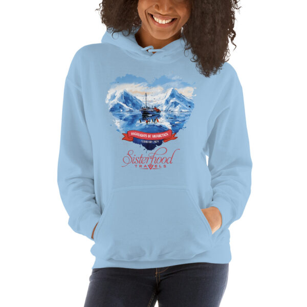 unisex heavy blend hoodie light blue front 654fd21240de9 | Solo Travel For Women | Sisterhood Travels Group Tours