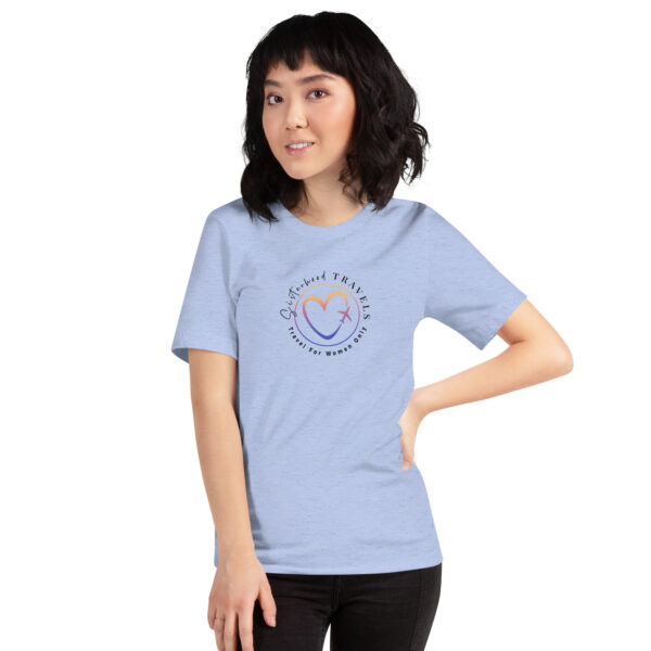 unisex staple t shirt heather blue front 64931490a2375 | Solo Travel For Women | Sisterhood Travels Group Tours