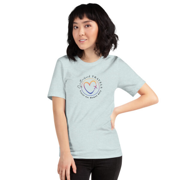 unisex staple t shirt heather prism ice blue front 64931490b9545 | Solo Travel For Women | Sisterhood Travels Group Tours