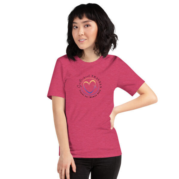 unisex staple t shirt heather raspberry front 649314909684a | Solo Travel For Women | Sisterhood Travels Group Tours