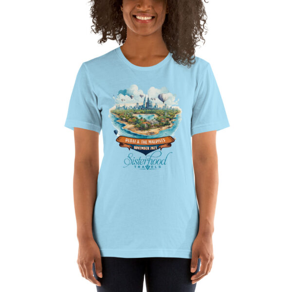 unisex staple t shirt ocean blue front 6503344465ae0 | Solo Travel For Women | Sisterhood Travels Group Tours