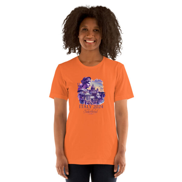 unisex staple t shirt orange front 65fa26642ea19 | Solo Travel For Women | Sisterhood Travels Group Tours