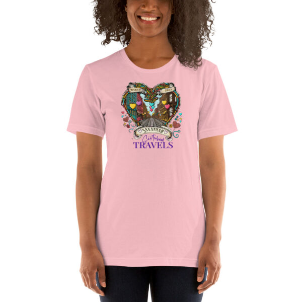 unisex staple t shirt pink front 64930e8c519fa | Solo Travel For Women | Sisterhood Travels Group Tours