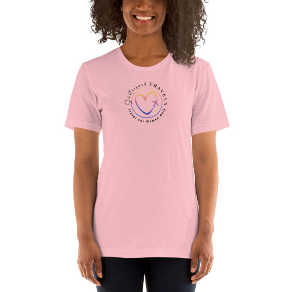 unisex staple t shirt pink front 6493166b565fc | Solo Travel For Women | Sisterhood Travels Group Tours