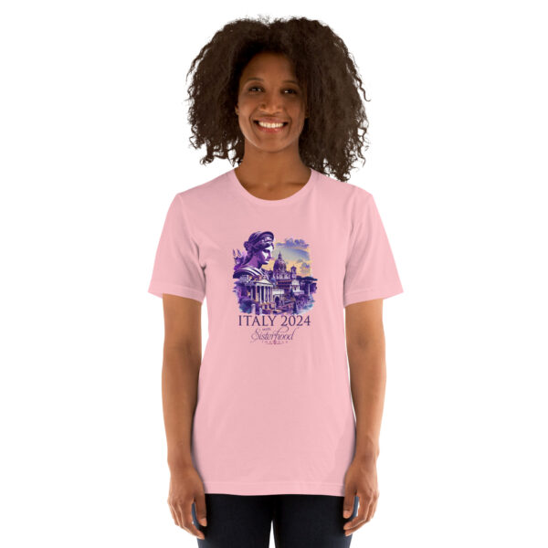 unisex staple t shirt pink front 65fa26643699c | Solo Travel For Women | Sisterhood Travels Group Tours