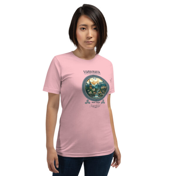 unisex staple t shirt pink front 66045a01d2e3f | Solo Travel For Women | Sisterhood Travels Group Tours