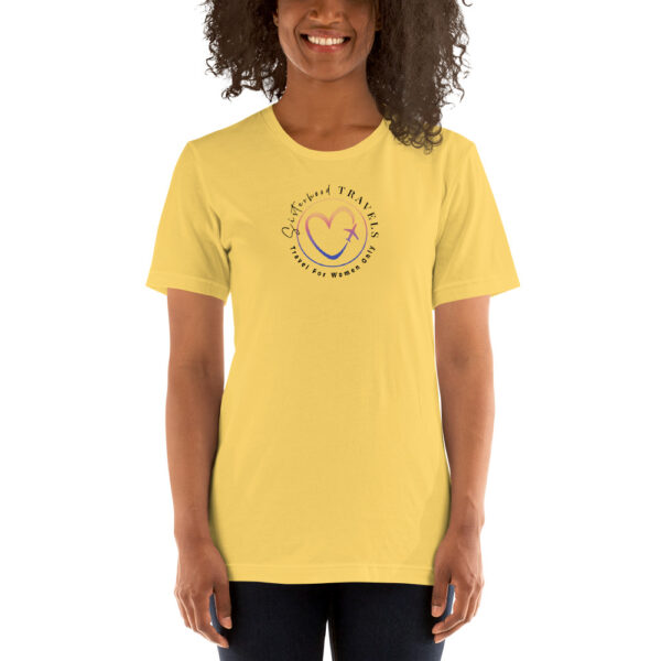 unisex staple t shirt yellow front 6493166b60b95 | Solo Travel For Women | Sisterhood Travels Group Tours