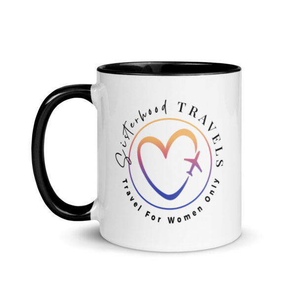white ceramic mug with color inside black 11oz left 64931577e4042 | Solo Travel For Women | Sisterhood Travels Group Tours