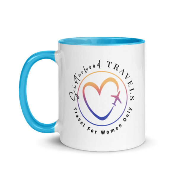 white ceramic mug with color inside blue 11oz left 64931577e4300 | Solo Travel For Women | Sisterhood Travels Group Tours
