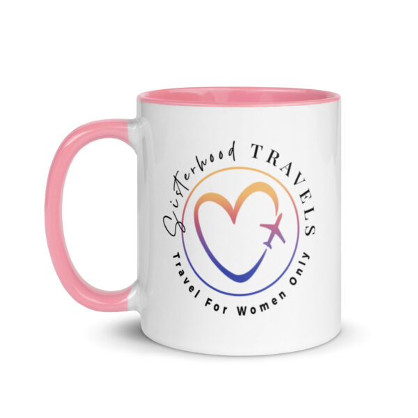 white ceramic mug with color inside pink 11oz left 64931577e43e3 | Solo Travel For Women | Sisterhood Travels Group Tours