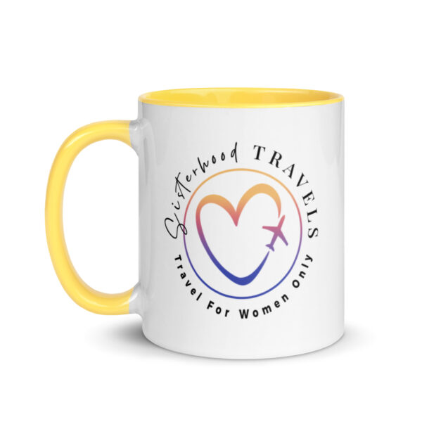 white ceramic mug with color inside yellow 11oz left 64931577e4491 | Solo Travel For Women | Sisterhood Travels Group Tours