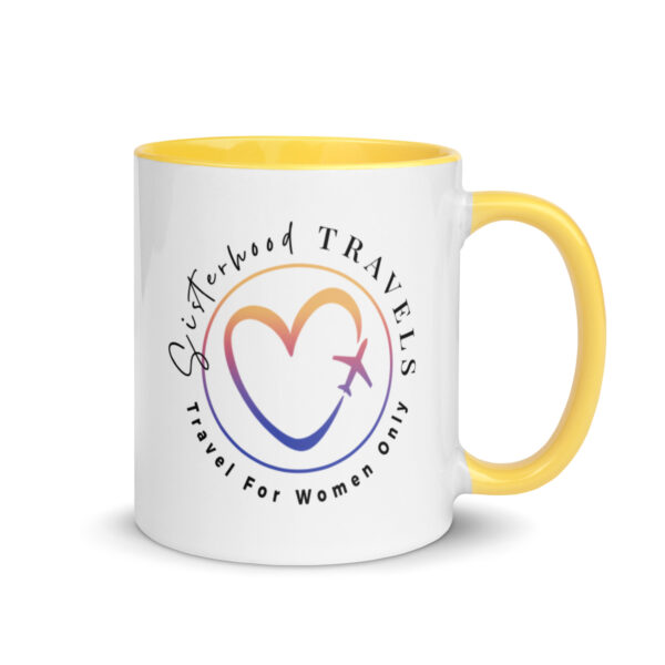 white ceramic mug with color inside yellow 11oz right 64931577e4454 | Solo Travel For Women | Sisterhood Travels Group Tours