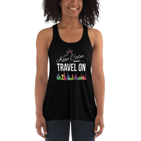 womens flowy racerback tank black front 65bfebd005f1a | Solo Travel For Women | Sisterhood Travels Group Tours
